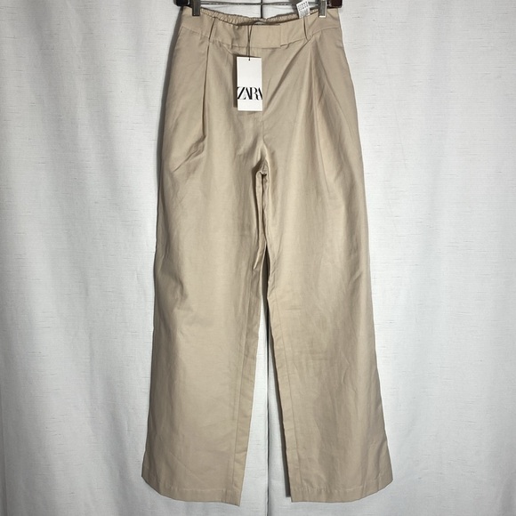 Zara Straight Cut Pleated Pants Size S - Picture 3 of 9